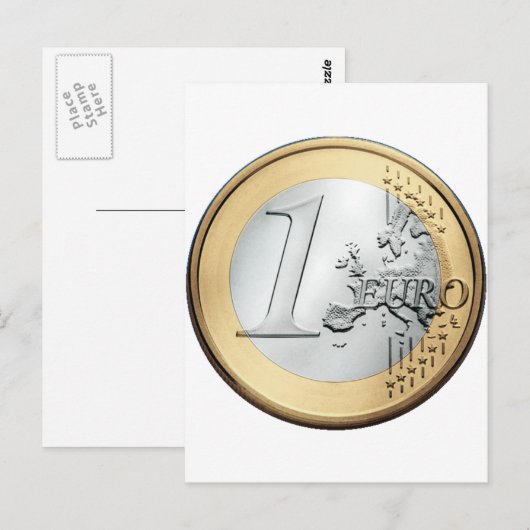 1ユーロ硬貨 ポストカード (正面/裏面)