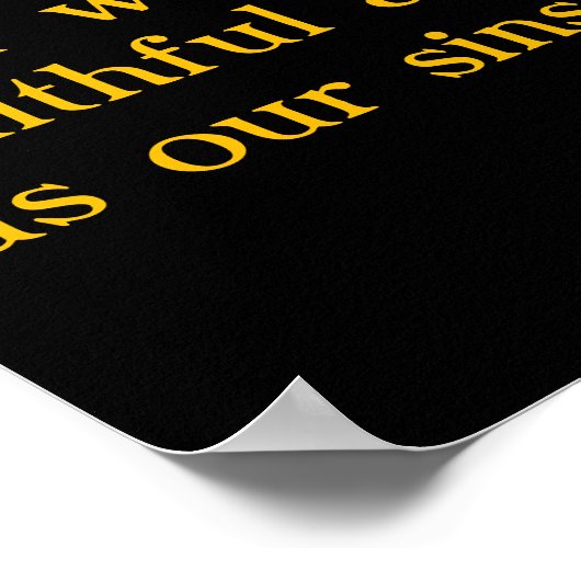 1ヨハネ1:9十字架上のイエスの輝かしい瞬間 ポスター (角)