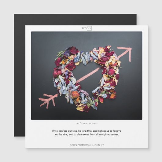 1ヨハネ1:9神の約束SCRIPIX磁気カード マグネット招待状 (正面/裏面)
