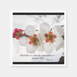 1ヨハネ2:25そして彼は私たちに約束した事である。 スタンダードカクテルナプキン