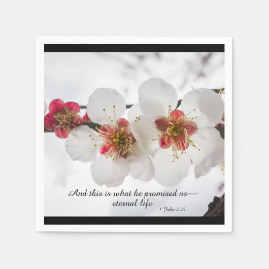 1ヨハネ2:25そして彼は私たちに約束した事である。 スタンダードカクテルナプキン (正面)