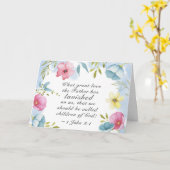 1ヨハネ3:1素晴らしは父が私たちに惜しみなく与えた カード (黄色い花)