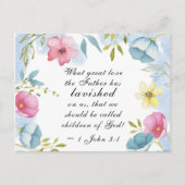 1ヨハネ3:1素晴らしは父が私たちに惜しみなく与えた ポストカード (正面)