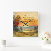 1ヨハネ3:16イエスは私たちの聖書のために彼の命を置いた スクエア壁時計 (ホーム)