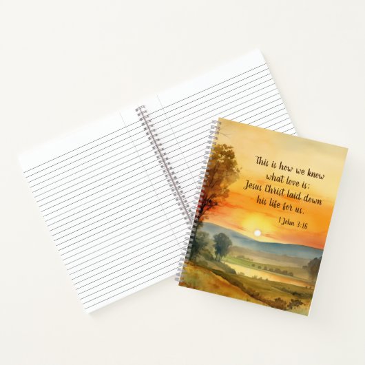 1ヨハネ3:16イエスは私たちの聖書のために彼の命を置いた ノートブック (内部)