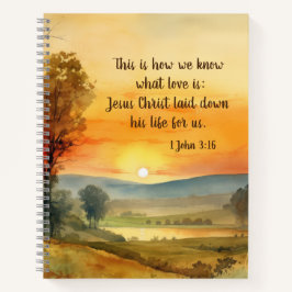 1ヨハネ3:16イエスは私たちの聖書のために彼の命を置いた ノートブック