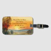 1ヨハネ3:16イエスは私たちの聖書のために彼の命を置いた ラゲッジタグ (正面横)