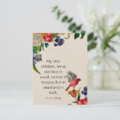 1ヨハネ3:18 KJV聖書箇所メモリーカード - ポストカード (スタンド正面)