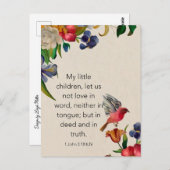 1ヨハネ3:18 KJV聖書箇所メモリーカード - ポストカード (正面/裏面)