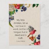 1ヨハネ3:18 KJV聖書箇所メモリーカード - ポストカード (正面)