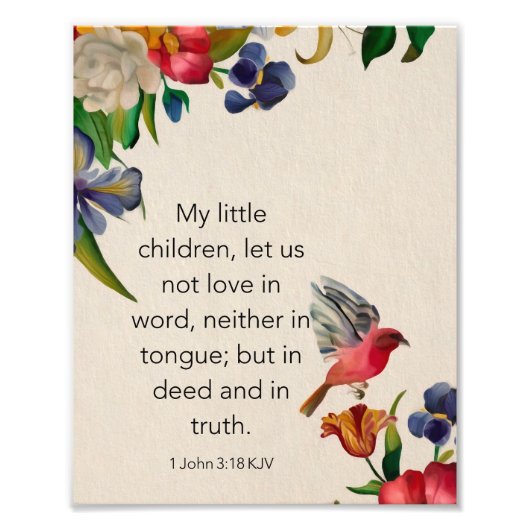 1ヨハネ3:18 KJV フォトプリント            (正面)