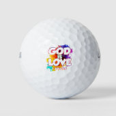 1ヨハネ4:16神は愛であり、愛する者は誰でも愛する ゴルフボール (正面)