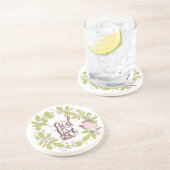1ヨハネ4:16神は愛フローラリースかわいい鳥 コースター (側面)