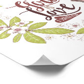 1ヨハネ4:16神は鳥との愛フローラリース ポスター (角)