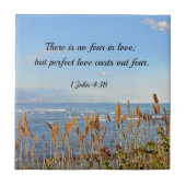 1ヨハネ4:18愛には恐れはないが、完璧である タイル (正面)