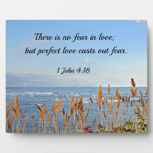 1ヨハネ4:18愛には恐れはないが、完璧である フォトプラーク (正面)