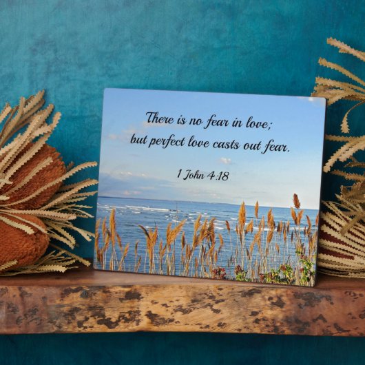 1ヨハネ4:18愛には恐れはないが、完璧である フォトプラーク (側面)