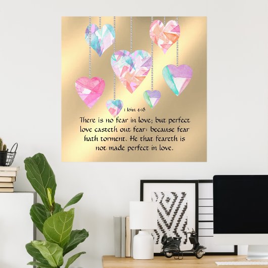 1ヨハネ4:18 ポスター (ホームオフィス)