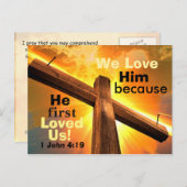 1ヨハネ4:19わたしたちは彼を愛する ポストカード (正面/裏面)