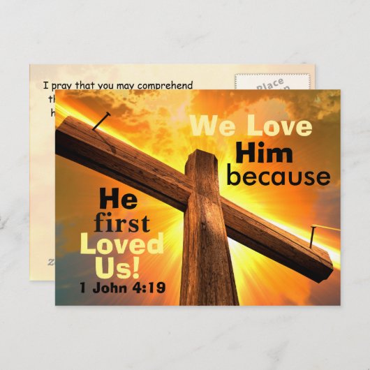 1ヨハネ4:19わたしたちは彼を愛する ポストカード (正面/裏面)