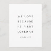 1ヨハネ4:19わたしたちは愛する。彼がわたしたちを最初に愛したからである。 ポストカード (正面)