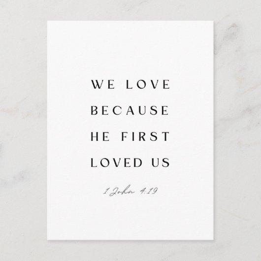 1ヨハネ4:19わたしたちは愛する。彼がわたしたちを最初に愛したからである。 ポストカード (正面)