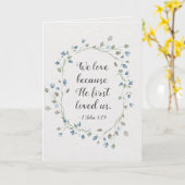 1ヨハネ4:19わたしたちは、神がわたしたちを初めて愛されたからこそ愛する カード (黄色い花)