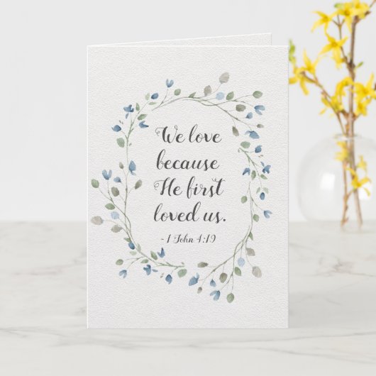 1ヨハネ4:19わたしたちは、神がわたしたちを初めて愛されたからこそ愛する カード (黄色い花)