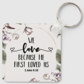1ヨハネ4:19わたしたちは、神がわたしたちを初めて愛されたからこそ愛する キーホルダー (裏面)
