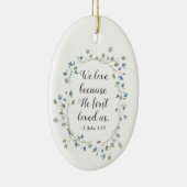 1ヨハネ4:19わたしたちは、神がわたしたちを初めて愛されたからこそ愛する セラミックオーナメント (右)