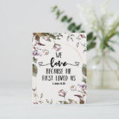 1ヨハネ4:19わたしたちは、神がわたしたちを初めて愛されたからこそ愛する ポストカード (スタンド正面)