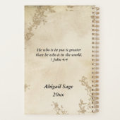 1ヨハネ4 4あなたがたの中にいる者は聖書素晴らしの節である プランナー手帳 (裏面)