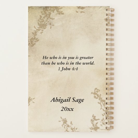 1ヨハネ4 4あなたがたの中にいる者は聖書素晴らしの節である プランナー手帳 (裏面)