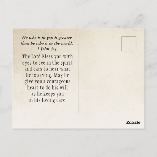 1ヨハネ4 4あなたがたの中にいる者は聖書素晴らしの節である ポストカード (裏面)