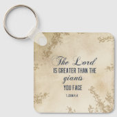 1ヨハネ4 4主は巨大なバイブル素晴らしよりもも優れている キーホルダー (正面)