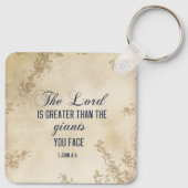 1ヨハネ4 4主は巨大なバイブル素晴らしよりもも優れている キーホルダー (裏面)