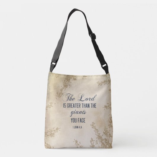 1ヨハネ4 4主は巨大なバイブル素晴らしよりもも優れている クロスボディバッグ (裏面)