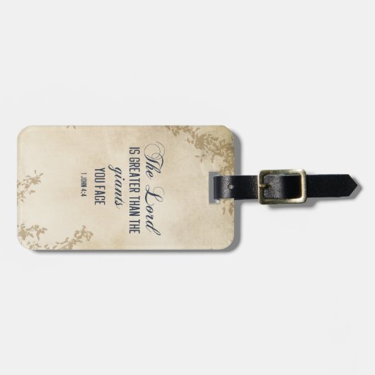 1ヨハネ4 4主は巨大なバイブル素晴らしよりもも優れている ラゲッジタグ (正面横)