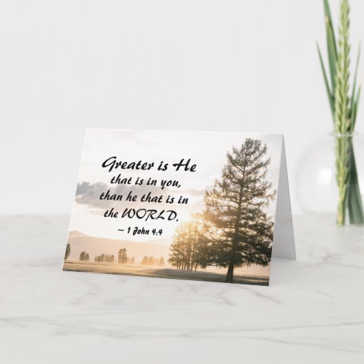 1ヨハネ4:4素晴らしは、あなたがたの内にある者である カード (正面)