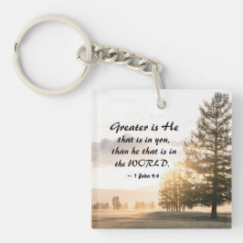 1ヨハネ4:4素晴らしは、あなたがたの内にある者である キーホルダー