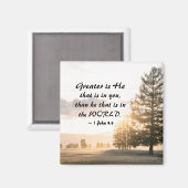 1ヨハネ4:4素晴らしは、あなたがたの内にある者である マグネット (正面/裏面)