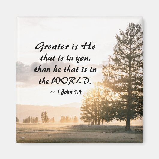 1ヨハネ4:4素晴らしは、あなたがたの内にある者である マグネット (正面)