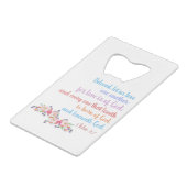 1ヨハネ4:7聖書の聖句レインボー文字 クレジットカード栓抜き (正面アングル)