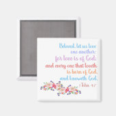 1ヨハネ4:7聖書の聖句レインボー文字 マグネット (正面/裏面)