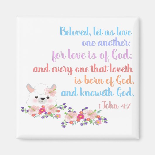 1ヨハネ4:7聖書の聖句 マグネット (正面)