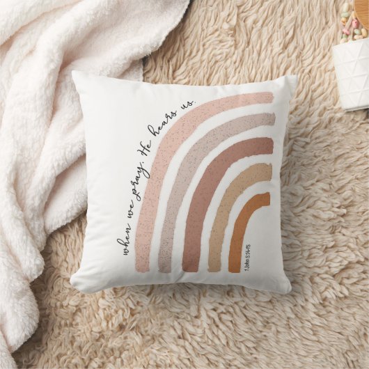 1ヨハネ5:15 - Boho Rainbow クッション (ブランケット)