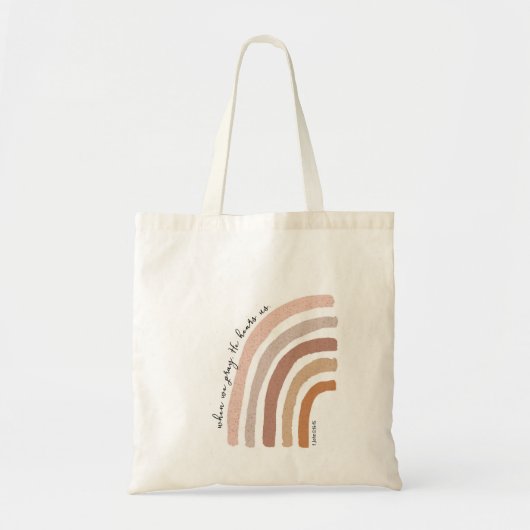 1ヨハネ5:15 - Boho Rainbow トートバッグ (正面)