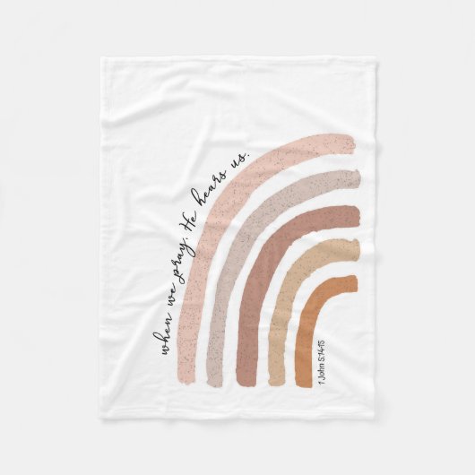 1ヨハネ5:15 - Boho Rainbow フリースブランケット (正面)