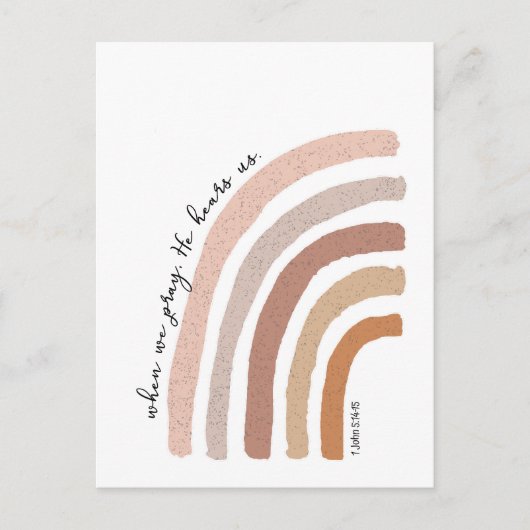 1ヨハネ5:15 - Boho Rainbow ポストカード (正面)