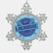 #1ラクロスコーチクリスマスツリーオーナメント スノーフレークピューターオーナメント (正面)